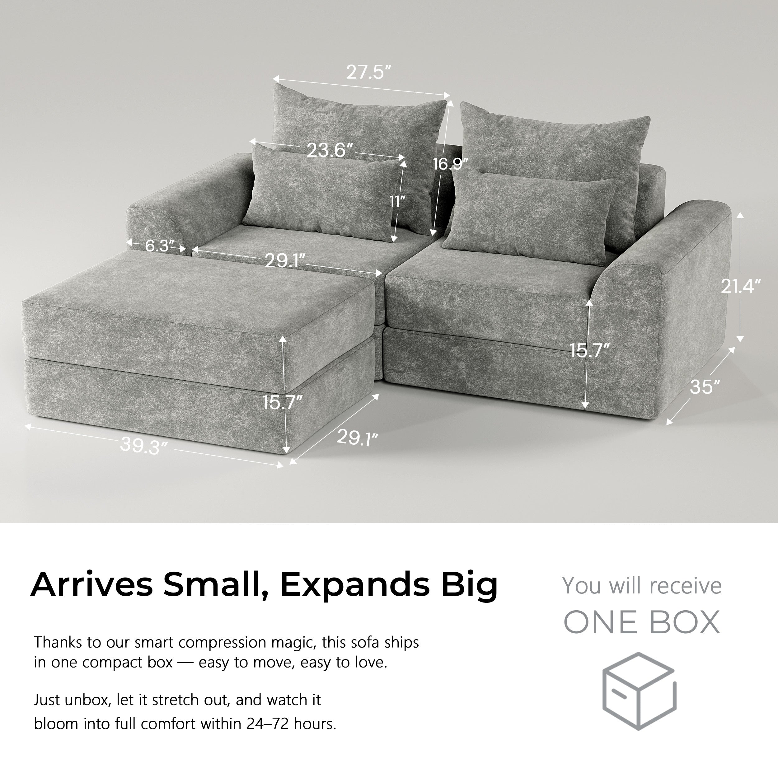SOFA-IN-BOX L-Shape Boneless Couch MU-F5-02