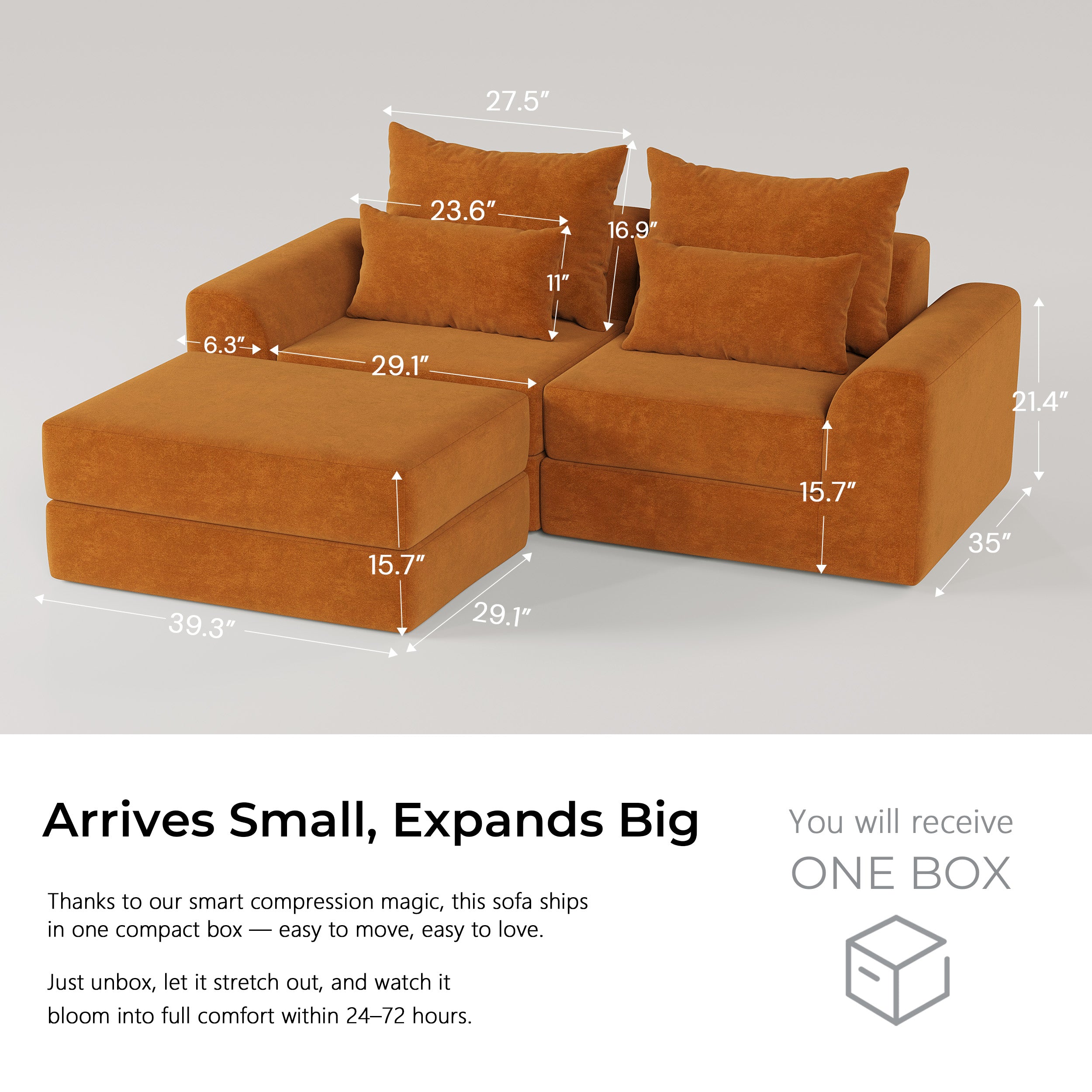 SOFA-IN-BOX L-Shape Boneless Couch MU-F5-04